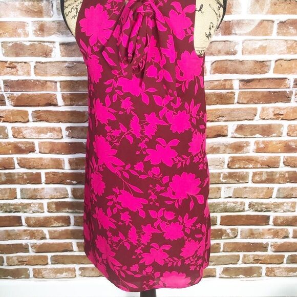 Gibson Pink Brown Flower Petite Dress Size PXS - Picture 4 of 10